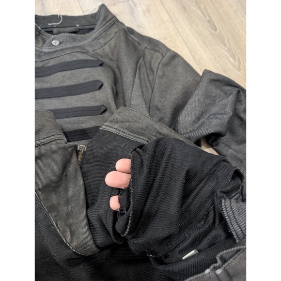 Rocawear Denim Company 2XL Black Moto-Style Jacket Asym Zip Streetwear Hip... - Picture 15 of 16